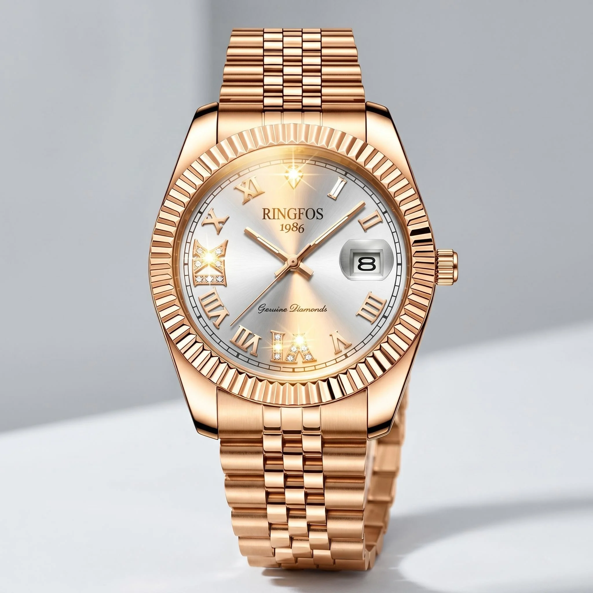 Men’s Quartz Wristwatch, Featuring a White Dial with Gold Accents; Stylish, Minimalist and Elegant, Perfect for Everyday Wear