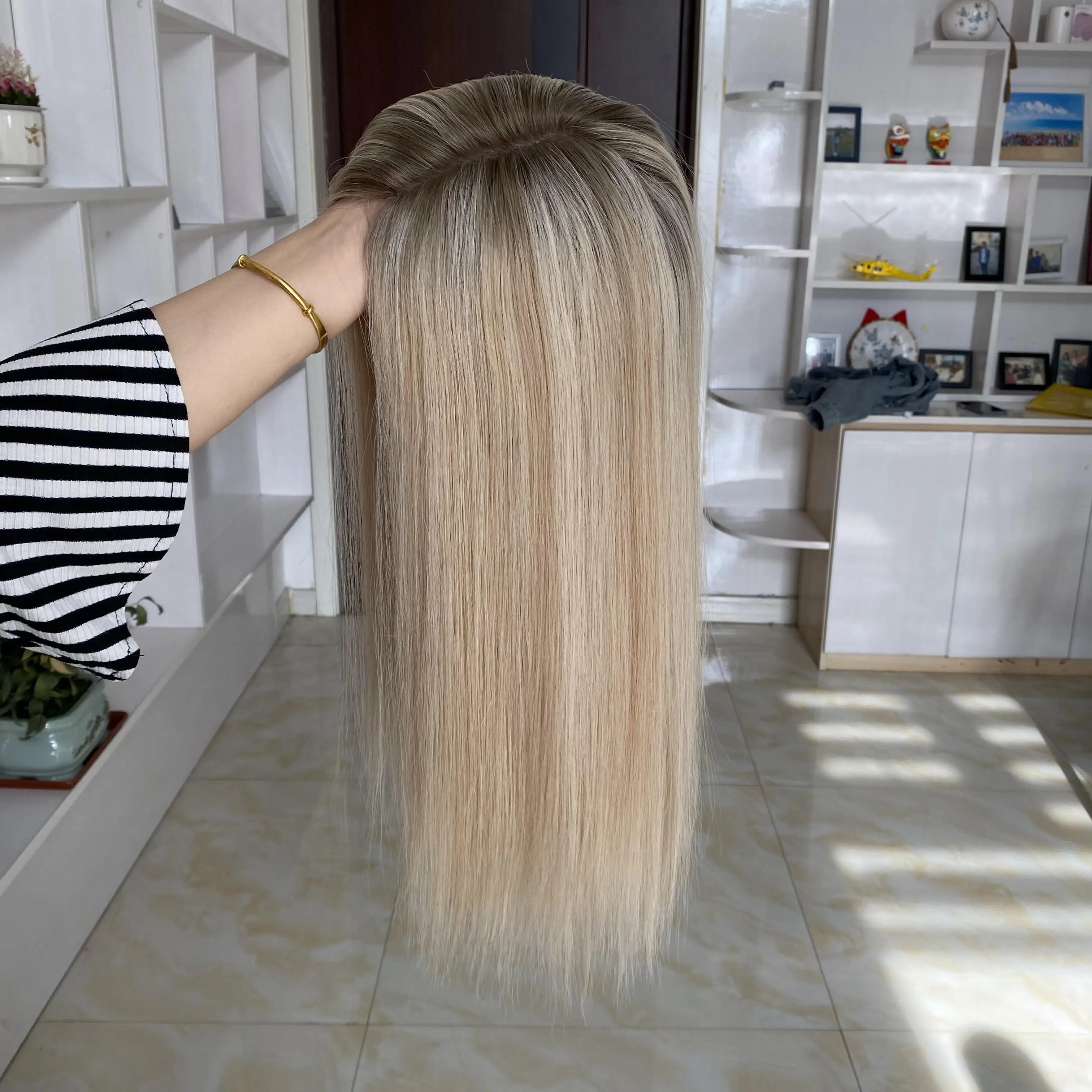 

Instock Remy Hair 9x9 Mini Wig Human Hair Topper For Women Increase Full Volume Toupee Hair Loss Solutions 4x4 Silk Base Toppers