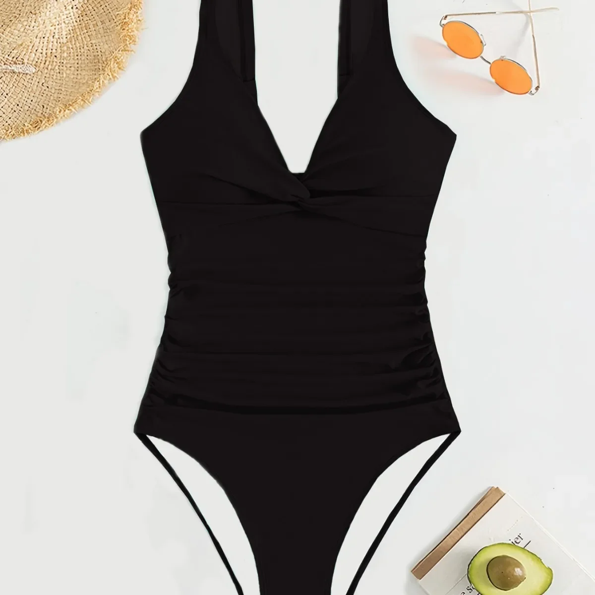 Red One Piece Swimsuit Woman Deep V Bodysuit Swimwear High Cut Beach Wear 2024 Push Up Bathing Suits Ladies Holiday Pool Summer