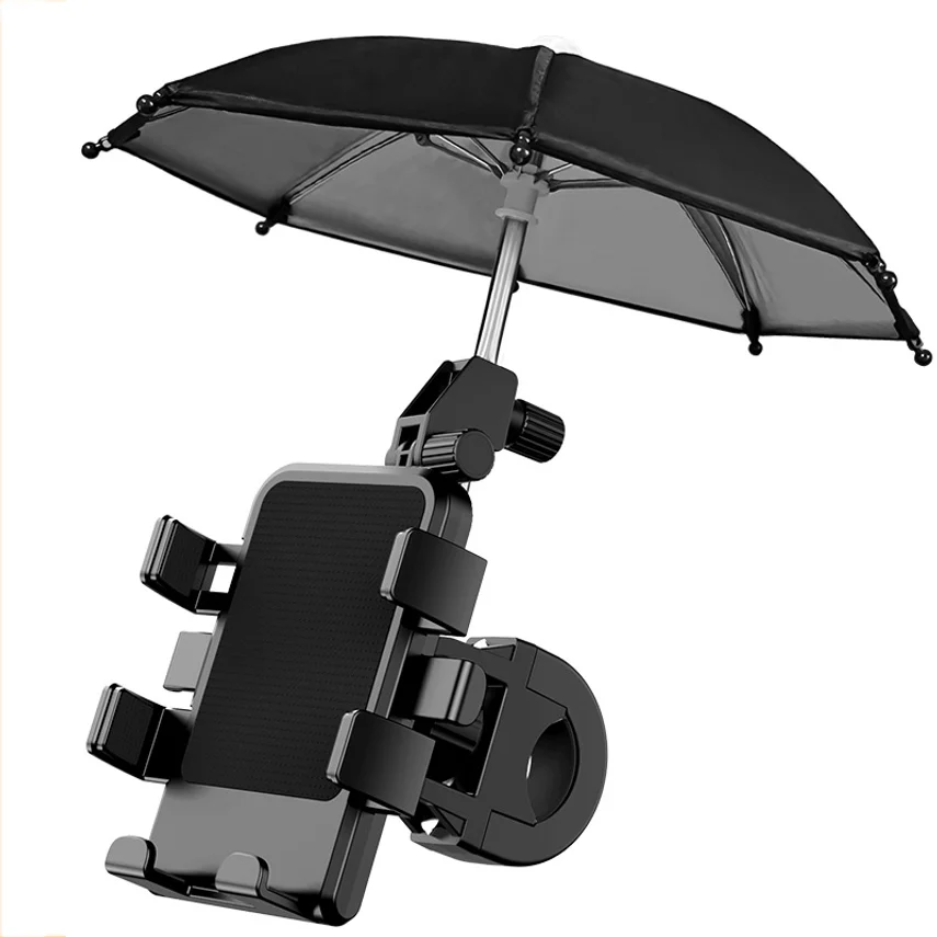 New Electric Vehicle Phone Holder, Motorcycle And Bicycle Outdoor Riding Phone Holder With Umbrella, Cross-border Bestseller