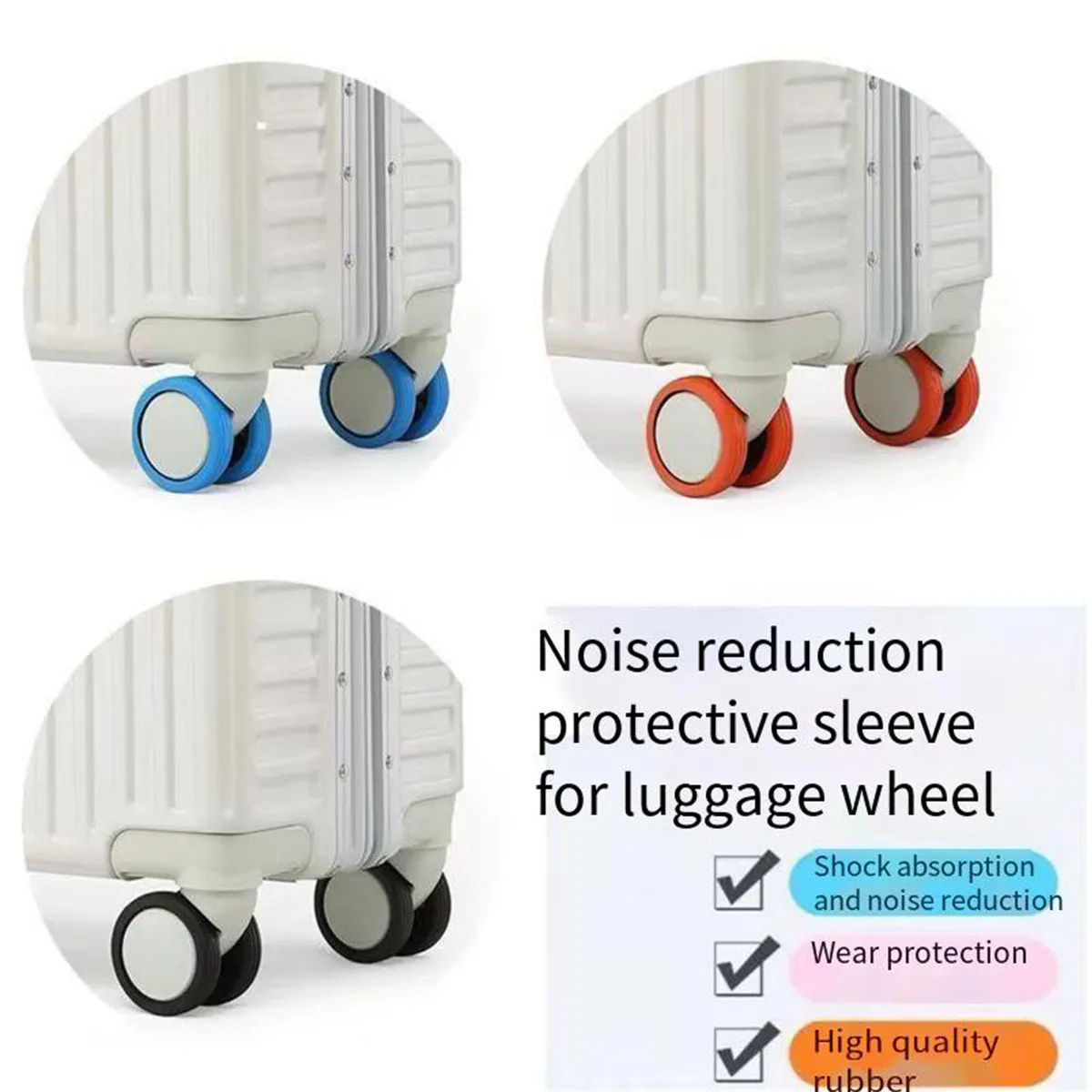 Luggage wheel rubber cover quiet thickening suitcase pull rod box wheel cover protective cover wear-resistant, non-slip and nois