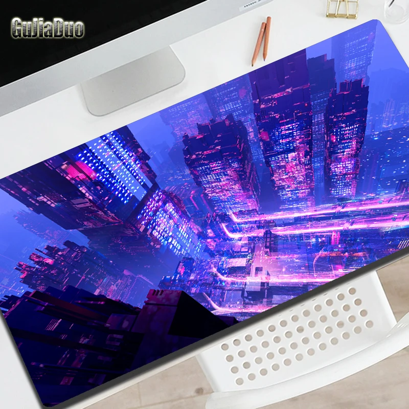 

GuJiaDuo Futuristic City Fantasy Pattern Mouse Pad Natural Rubber Waterproof Non-slip Office Hoom Art Mousepad PC Table Desk Mat