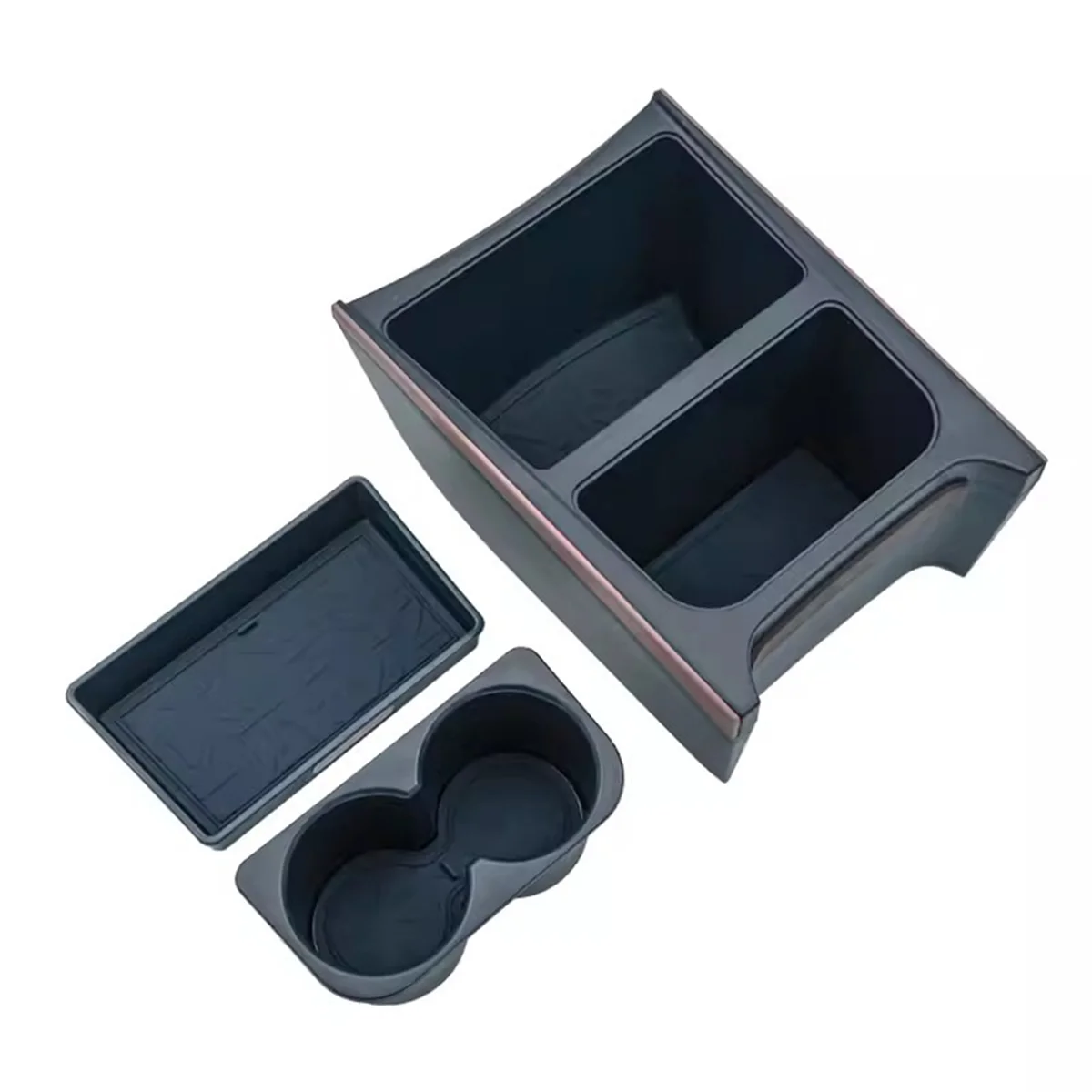 คลาสสิกรถที่นั่งทางเดิน Double-Layer กล่องเก็บถาดยึดสําหรับ ZEEKR X อุปกรณ์ตกแต่งภายในสีฟ้า