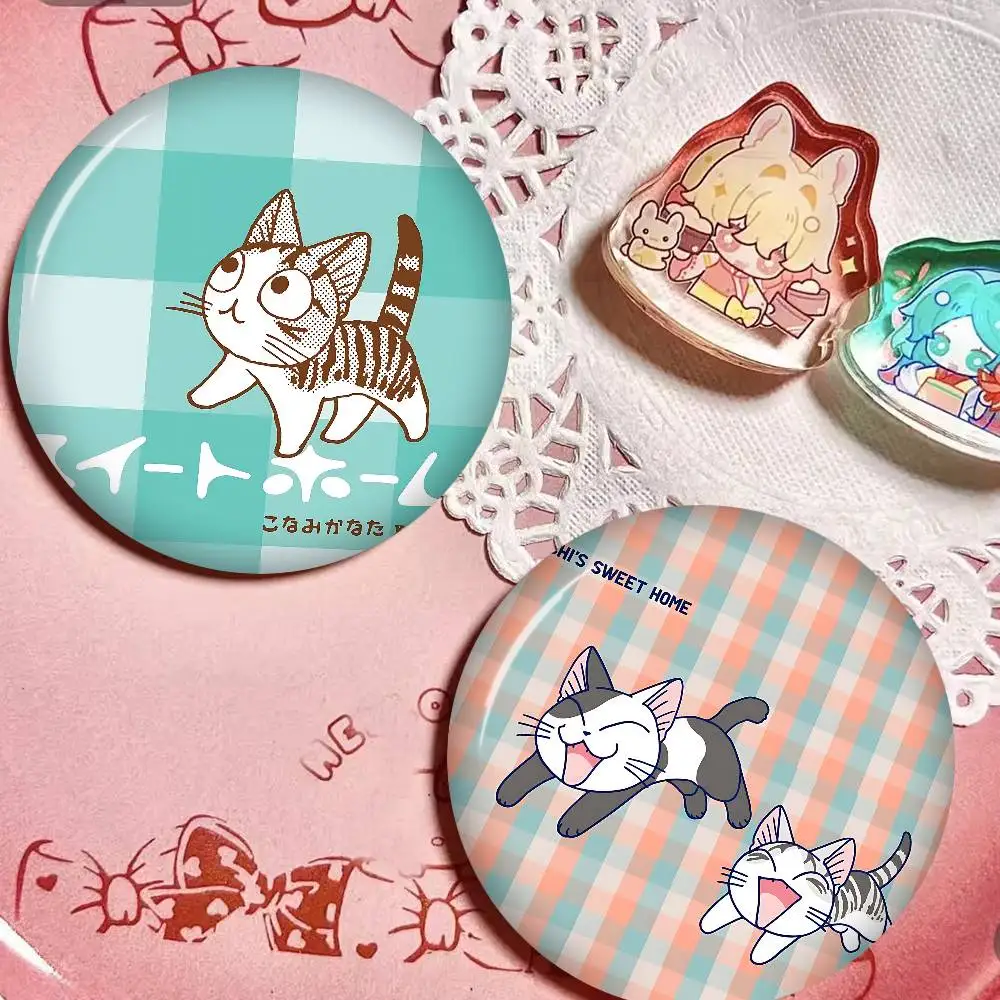 Cute C-Chis Sweet 32/44/58mm Round Cartoon Brooches Handmade Pins for Backpack Jewelry Accessories Gifts Creative Badge
