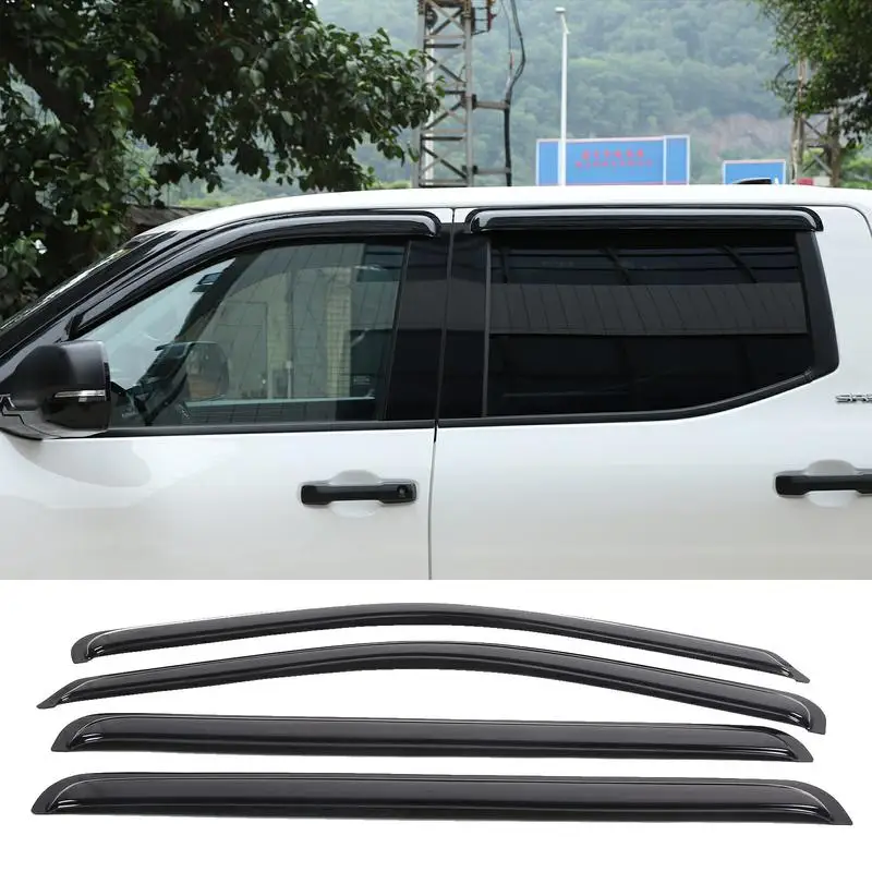 

ABS Black Car Exterior Visor Vent Shades Window Sun Rain Guard Deflector For Toyota Tundra 2022 2023 Car Accessories