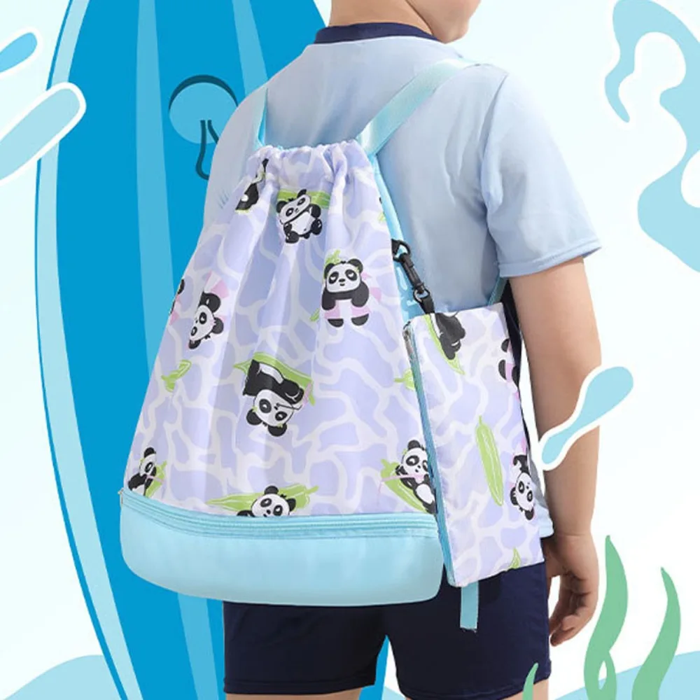 Waterproof Children's Swimming Bag Shoe Compartment Dry Wet Separation Beach Bag Cartoon Drawstring Swimm Storage Bag