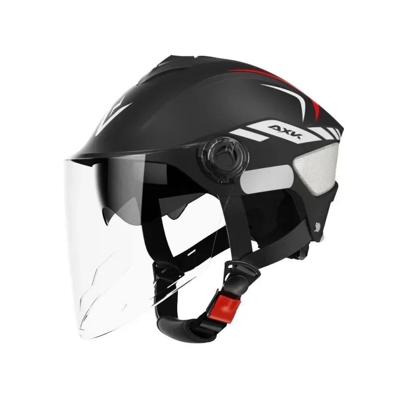 Medio casco de motocicleta Unisex, equipo de equitación para hombres y mujeres, casco de seguridad para bicicleta, gafas eléctricas de dibujos animados, casco para las cuatro estaciones