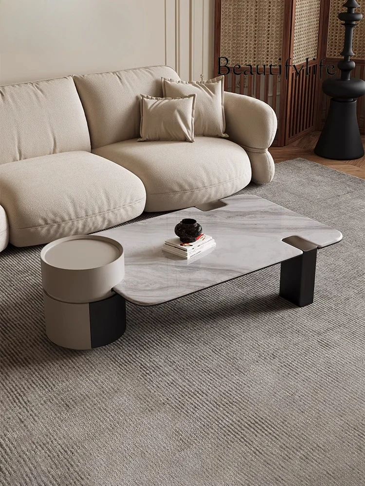 X35 Slate Combination Coffee Table Size Square Light Luxury Living Room Home High-end Minimalist New Model