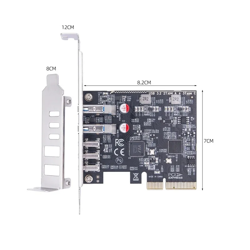 Desktop PCI-E to USB3.1 Expansion Card Desktop USB3.1 Type-A+Type-C Expansion Card 10Gbps