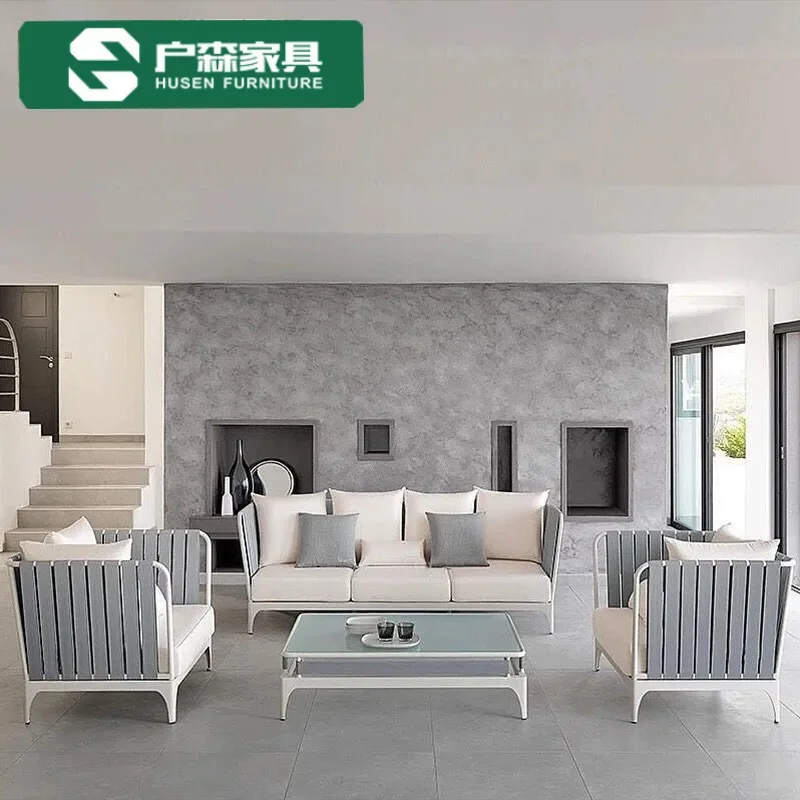 Outdoor furniture sofa back chair living room courtyard villa open-air balcony rattan sofa coffee table combination