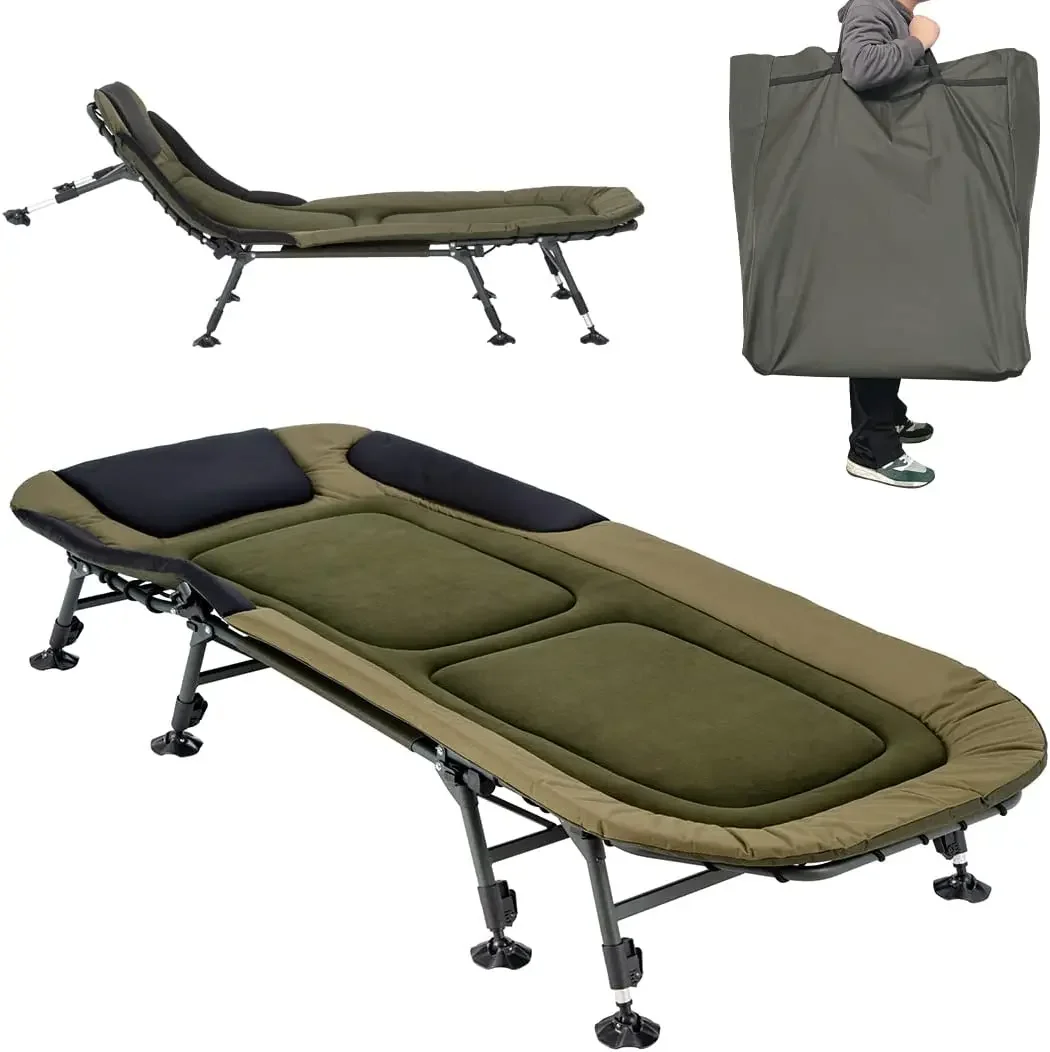 Adjustable Comfortable Sleeping Bed Folding Lounger Cot for Patio Backyard Office