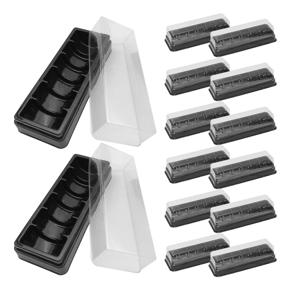 

24Pcs Macaron Boxes Clear Lid 6 Grid Rectangle Bakery Dessert Boxes Small Treat Containers Gift Packaging Baked Goods Container