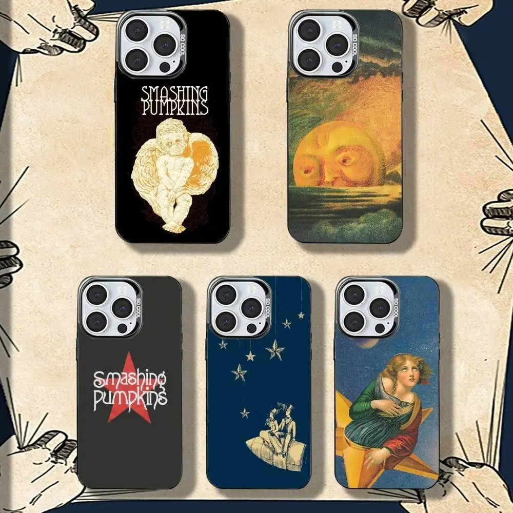 

The S-Smashing Band P-Pumpkins Phone Case For iPhone 16,15,14,13,12,11,8,7,Pro,Max,Plus,Mini,XS,SE Shockproof Matte Cover