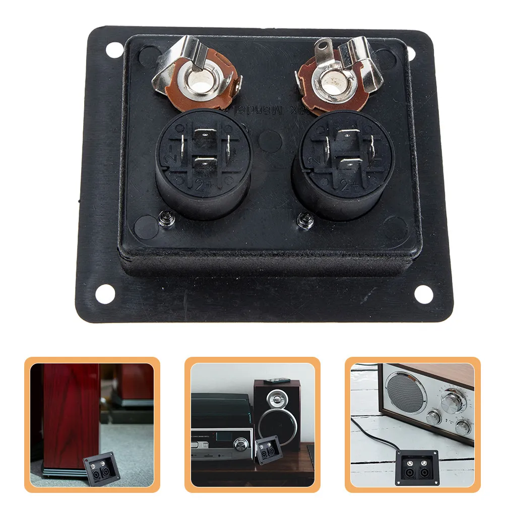 2Pcs Heavy Duty Square Speaker Terminal Cup Binding Post Plate Shock Resistant Spring Terminals for Subwoofer Box Loudspeaker
