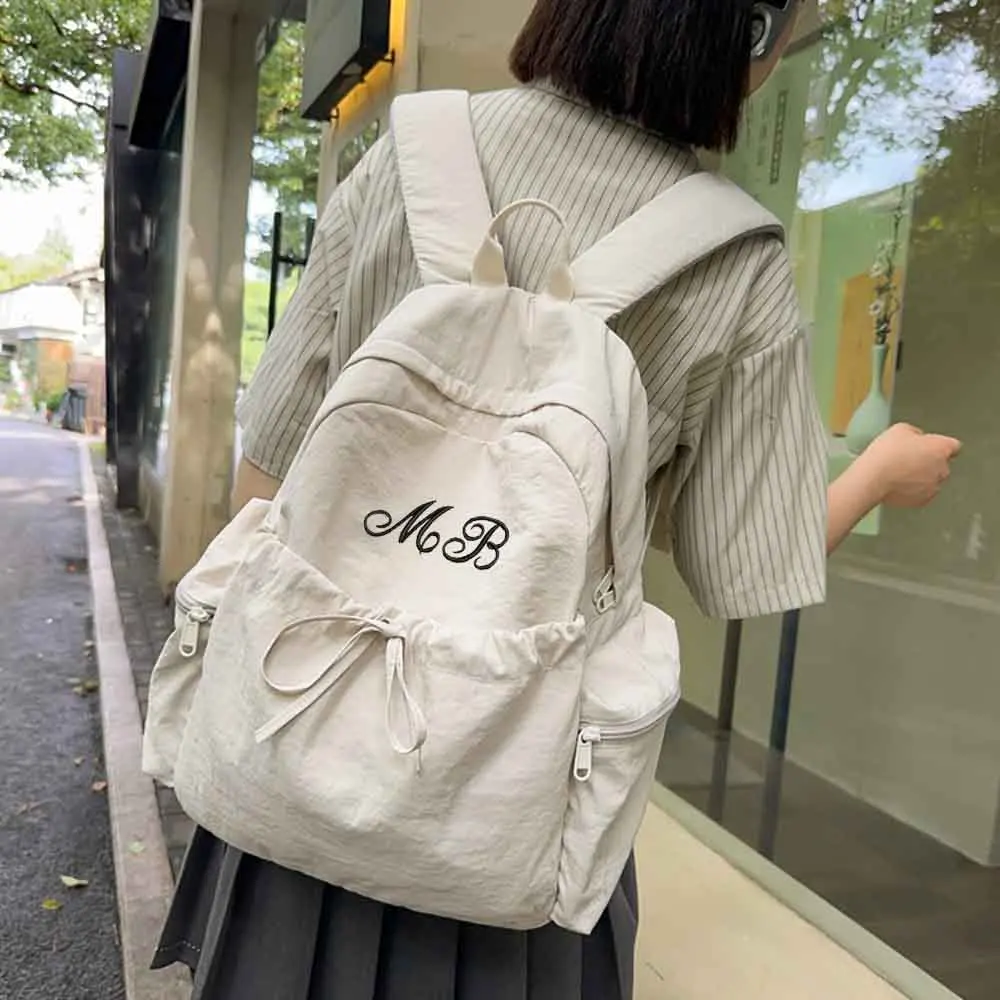 New Nylon Backpack Personalized Name Travel Outdoor Lightweight Backpack Cutsom School Student Backpack with Embroidered Names