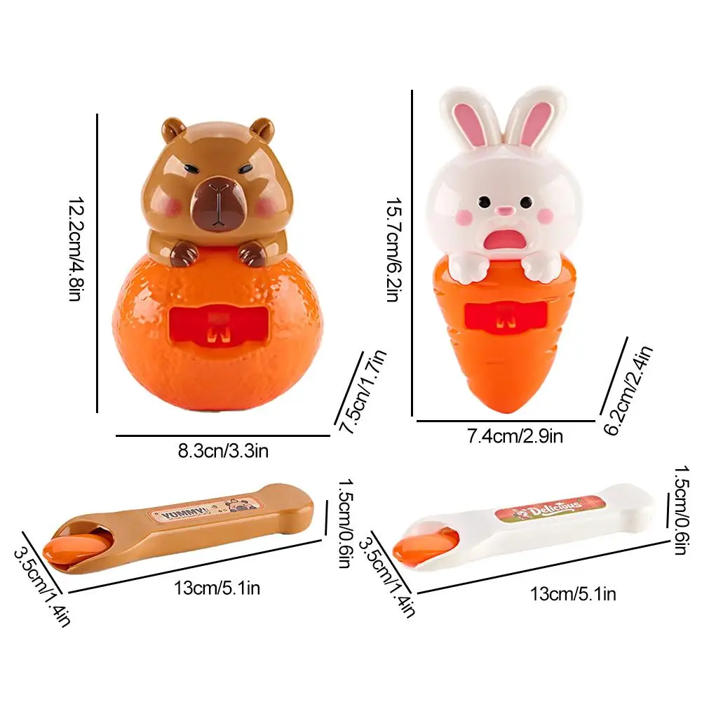 Set di Giocattoli per l'Alimentazione di Animali Cartoon, Coniglio/Capybara, Gioco Interattivo di Cucina, Regalo di Compleanno per Bambini e Bambine