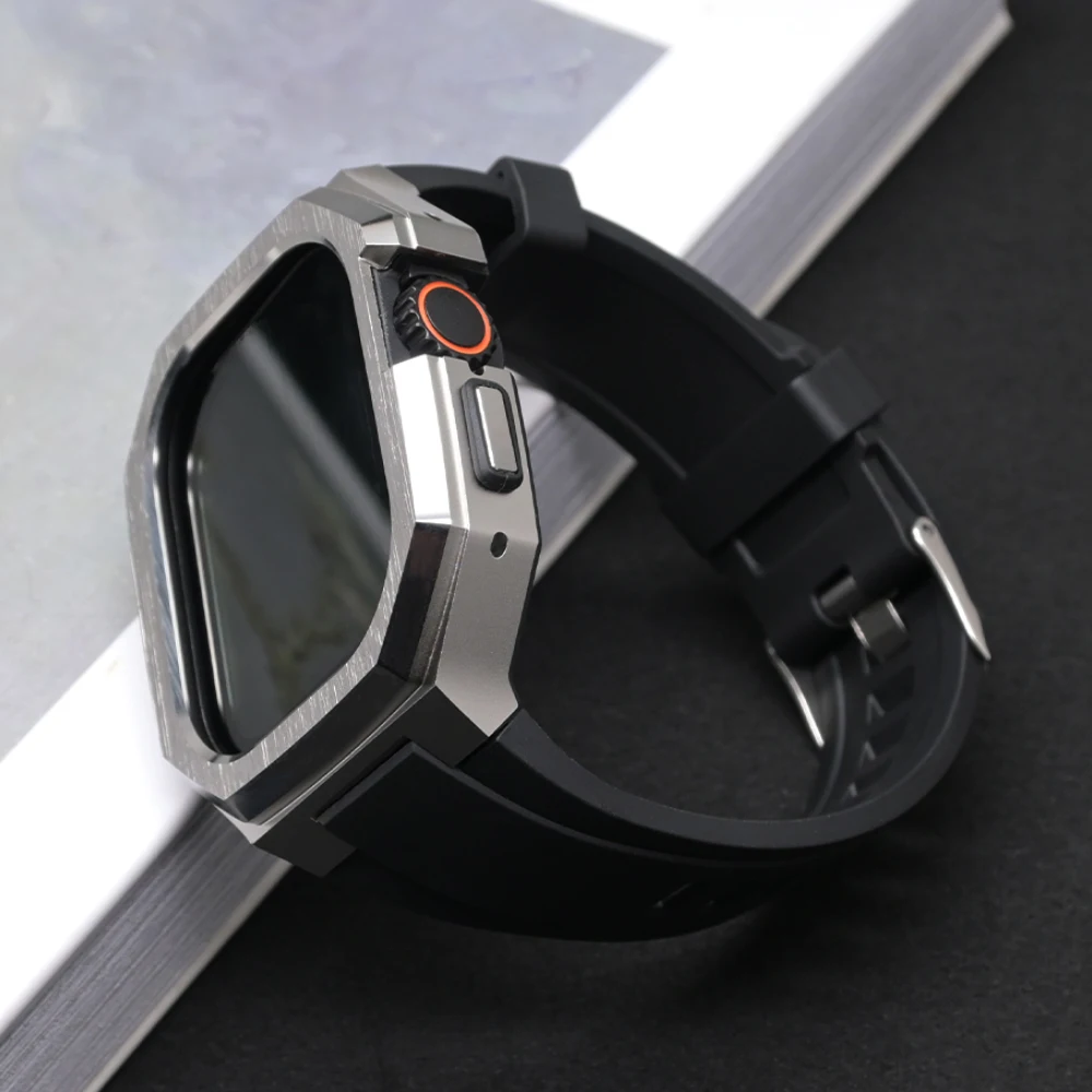 Custodia in TPU + cinturino in silicone per Apple Watch Ultra 2 49mm Accessori per bracciale aziendale per kit di modifica cinturino ultra lusso iwatch