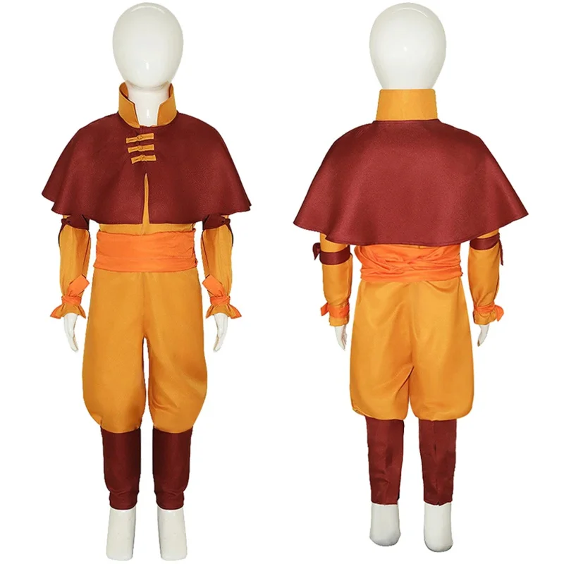 Aang Cosplay Kinder Jungen Fantasie Cartoon letzte Cosplay Air bender Verkleidung Kostüm Kind Kinder Halloween Karneval Party Kleidung