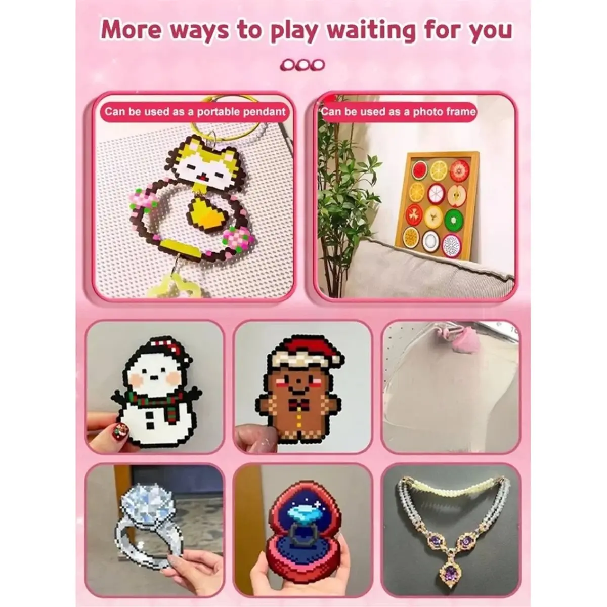 Complete DIY Beads Craft Kit 3D Interlocking Beads Educational Toy for Children