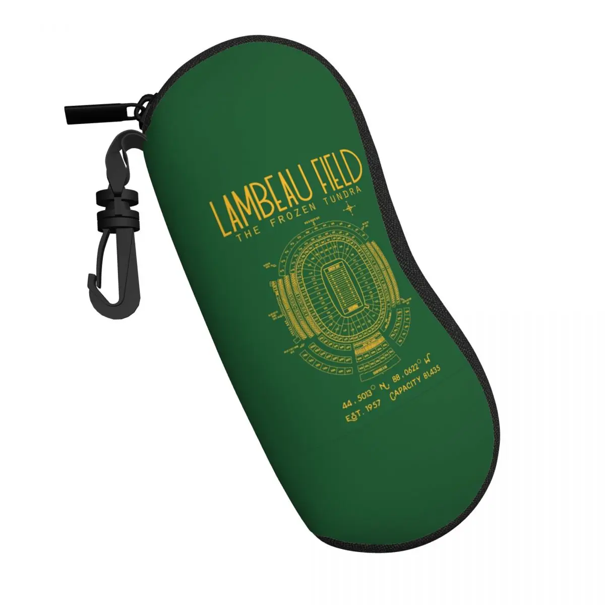 Custom Green Bay Packers Lambeau Field Stadium Eyeglass Glasses Case Soft Protector Portable Sunglasses Box Pouch Women Men