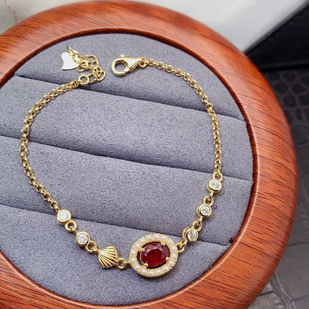 

Изысканный дизайн Рубиновый браслет Изысканные женские модные украшения Роскошный подарок