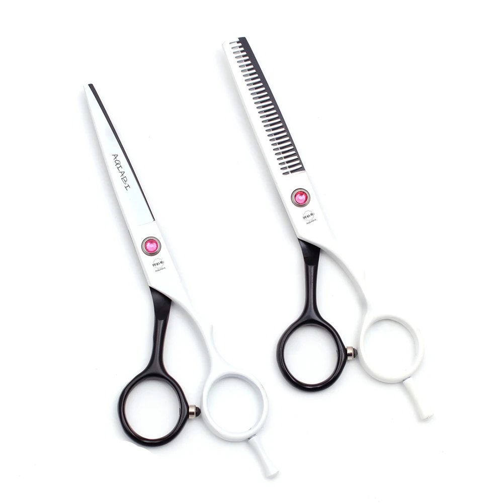 Professionelle Haarschere 5,5" AQIABI Japan Edelstahl-Effilierschere Rosa Haarschneideschere für Friseure A1012