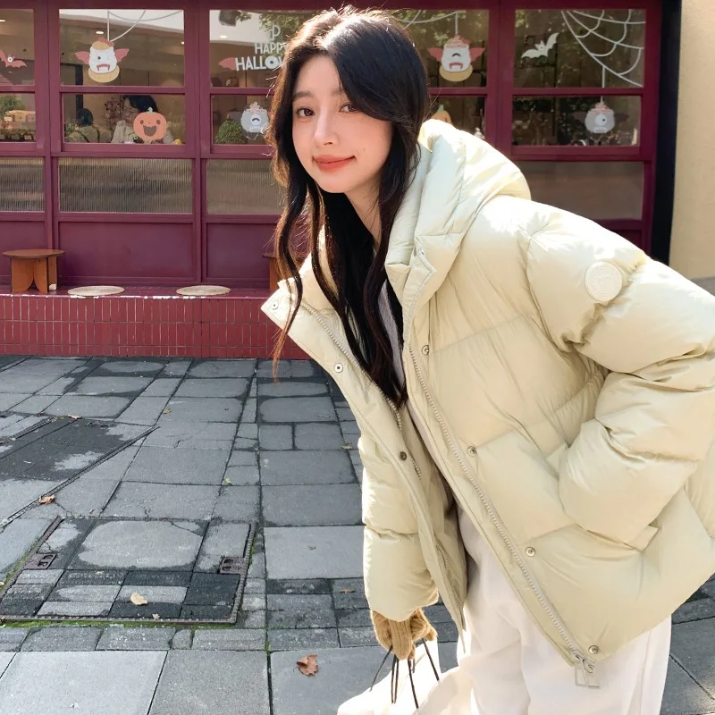 Trend High-End Down-Filled Cotton Jacket for Women Winter Warm Puffer Jacket Hooded Coat Thickened Outerwear Winter Clothes New