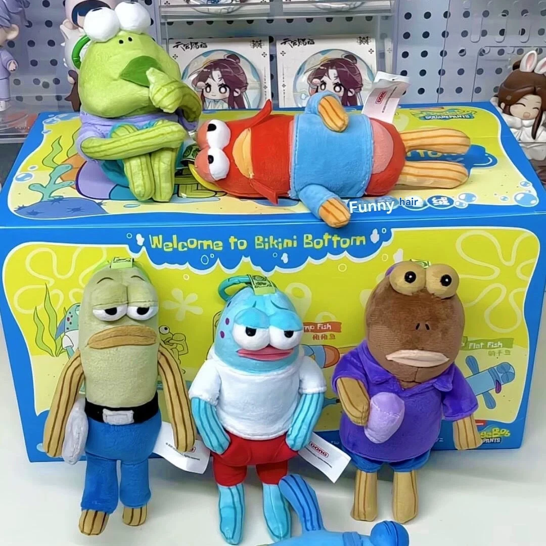 Caja Sorpresa de Peluches de Bob Esponja y sus Amigos de Bikini Bottom | Muñecos de Peluche de los Residentes de Beachburg, Feos pero Lindos | Coche con Estilo "Egg Death"