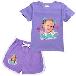 Lovely Like Nastya Show TShirt Kids Summer Short Sleeve T-shirt Shorts 2pcs Sets Toddler Girls Outfits Children Casual Sportsuit