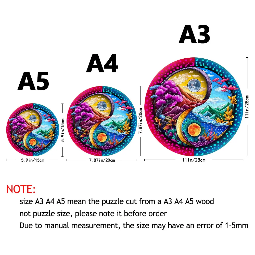 Starry Night God Tree Wooden Jigsaw Puzzle, Alien Puzzle Adult Decompression, Circular Puzzle Unique Irregular Animal Shape Wood