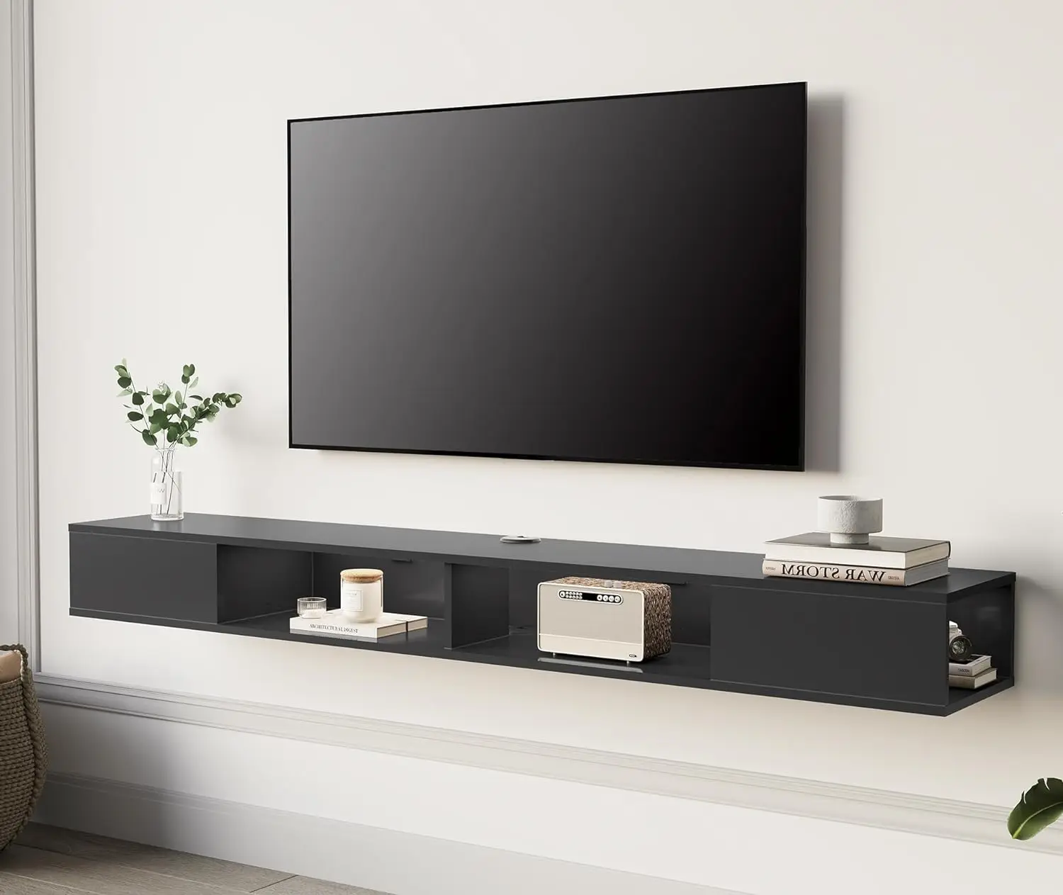 

70 inch Floating TV Shelf for TVs Up to 75 inch, Floating TV Stand with Storage Under TV for Living Room, Entertainment Center