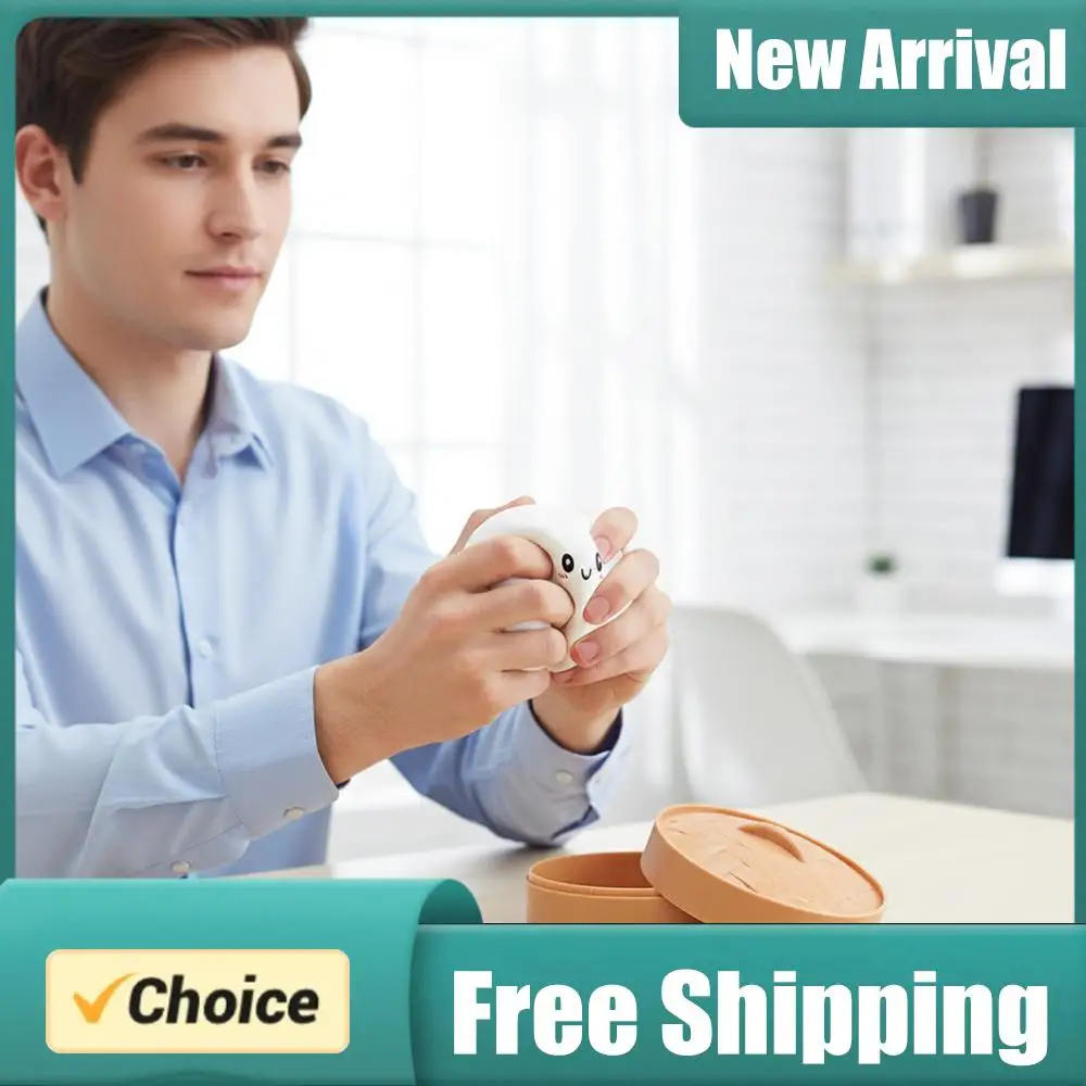 

Мягкая игрушка-антистресс в виде булочки с начинкой, имитирующая пароварку, для детей и взрослых