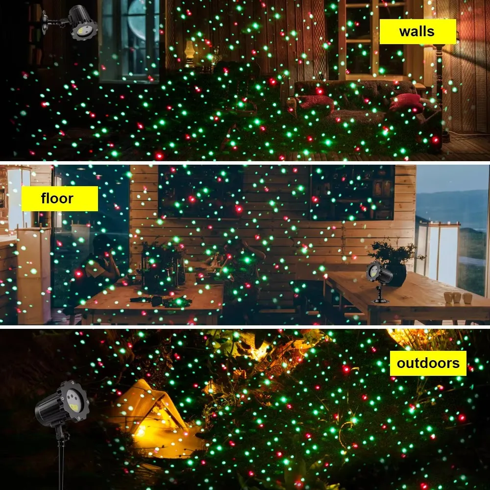 Projecteur de paysage de fête de neige de gypsophile de Noël, télécommande, lumières de jardin de luciole de laser de LED, budgétaire extérieur de Noël