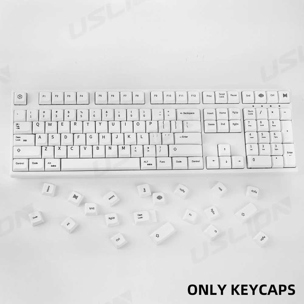 Juego de teclas XDA para teclado, accesorio PBT para juegos mecánicos personalizados, sublimación de tinte, estilo acortado, 127 teclas