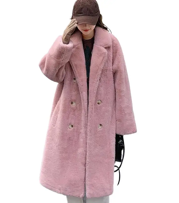 

2025 Women's Clothing Thickened Long Section Faux Fur Coat Winter New 1130