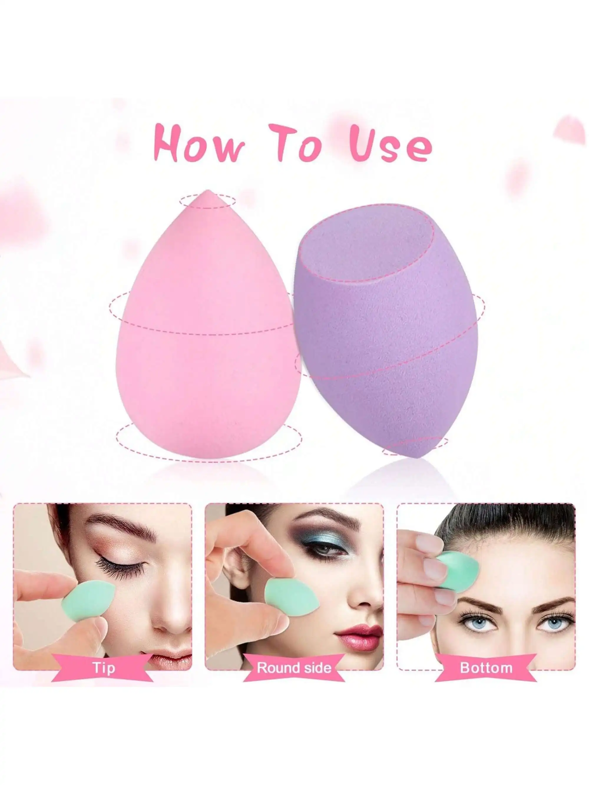 Mini Makeup Sponge Blender 40 pcs, Beauty Blender Sponge for Foundation, Powder, Concealer and Eye Shadow,Under Eyes,Highlight a