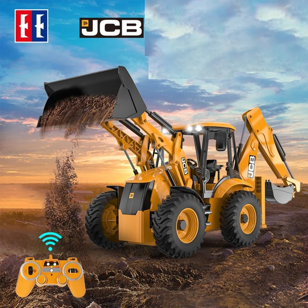 Double E E589 RC Excavator tractor 2.4G 6 Channel RC Radio controlled car 6CH electric Digger Truck toys for boys children Gift