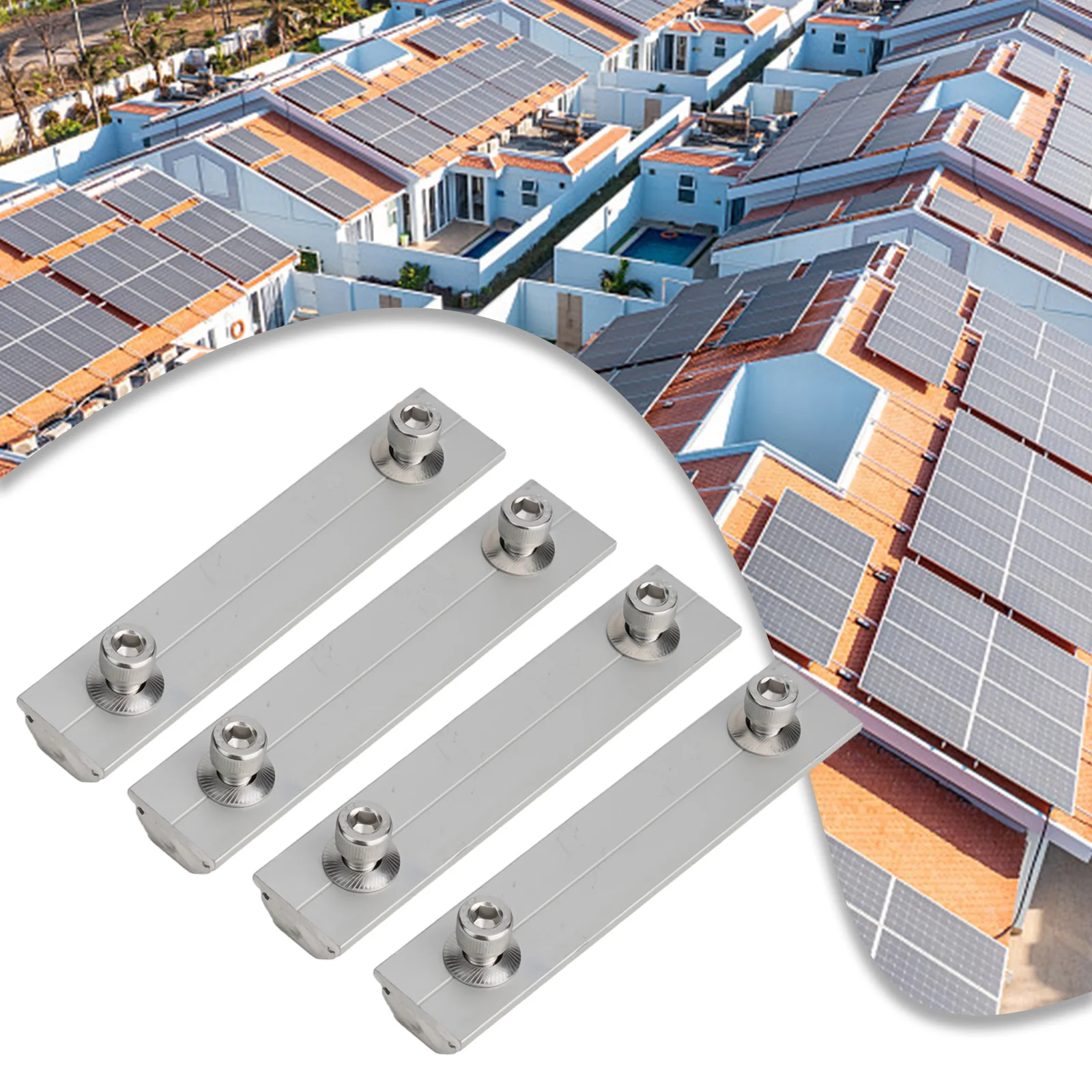 Adjustable Clamp To Connect Solar Panel Rails Aluminum Solar Panel Rail Profile Connector For Various Lengths Of Solar Panels