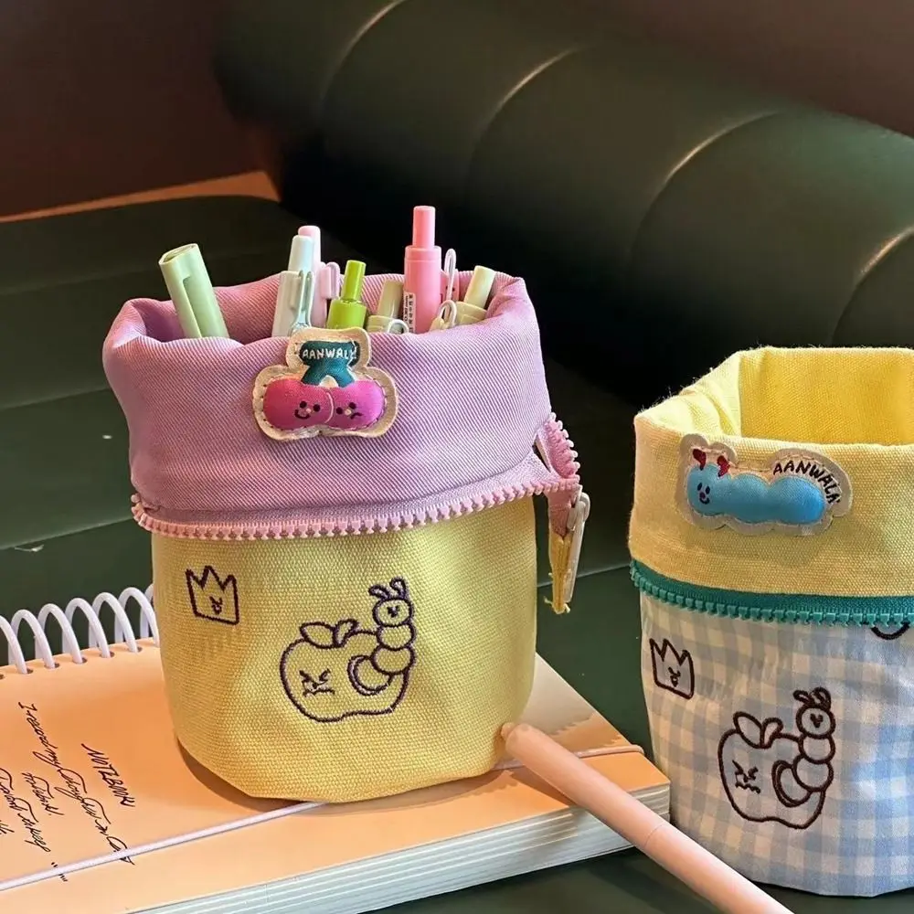 Journey To The West Pen Holder Makeup Brush Holder Pen Container Pencil Pouch Foldable Storage Bucket Canvas Pen Case