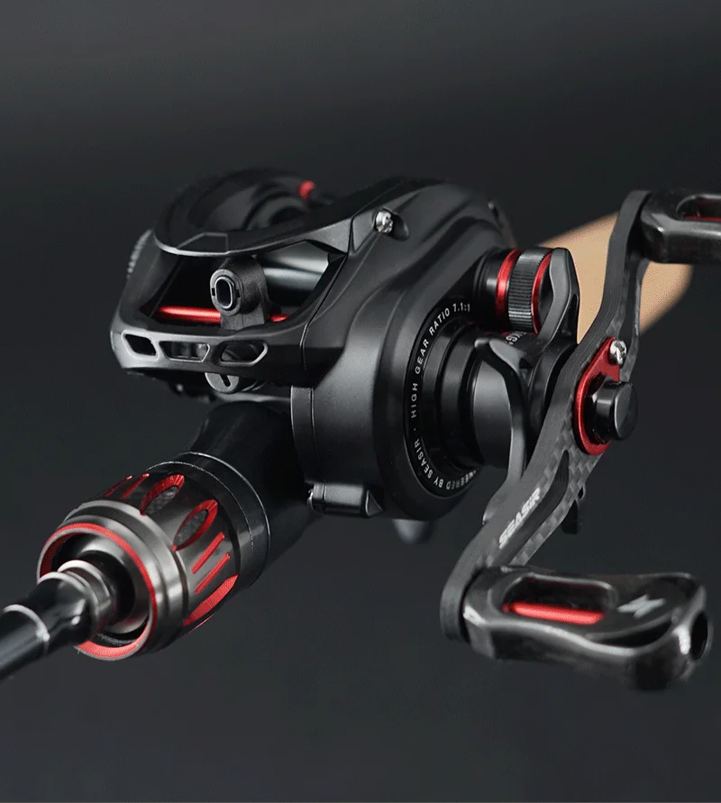 SEASIR MANSORY PRO Baitcasting-Angelrolle Ultraleicht Kohlefaser 131g Doppelspulen 7+1 BB 7,1:1/8,1:1 Übersetzungsverhältnis Max. Bremskraft 5kg – Detail 16