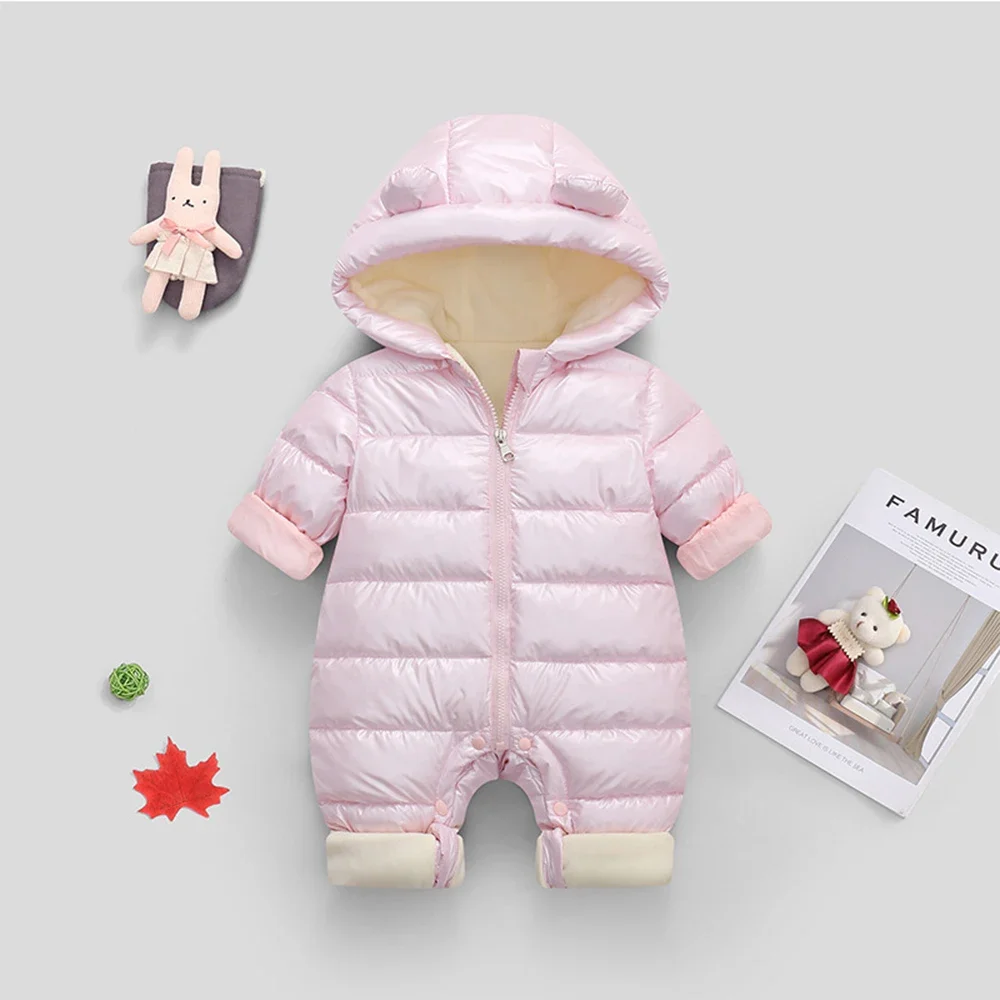 Bear Leader Newborn Baby Clothes Jumpsuit 2023 Winter Warm Thickened Cotton Romper Children Kids Cute Cartoon No Clean Jumpsuit