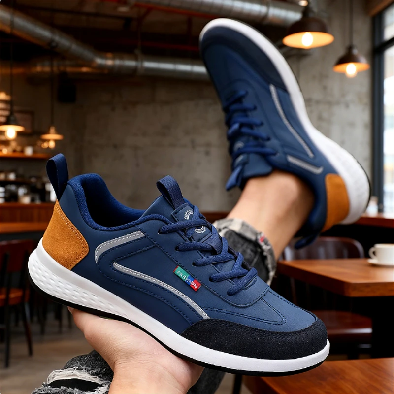 

Shoes for Lace Up Footwear Vulcanized Men Four Seasons Versatile Stylish Men's Casual Shoe Waterproof Casual Comfortable Sneaker