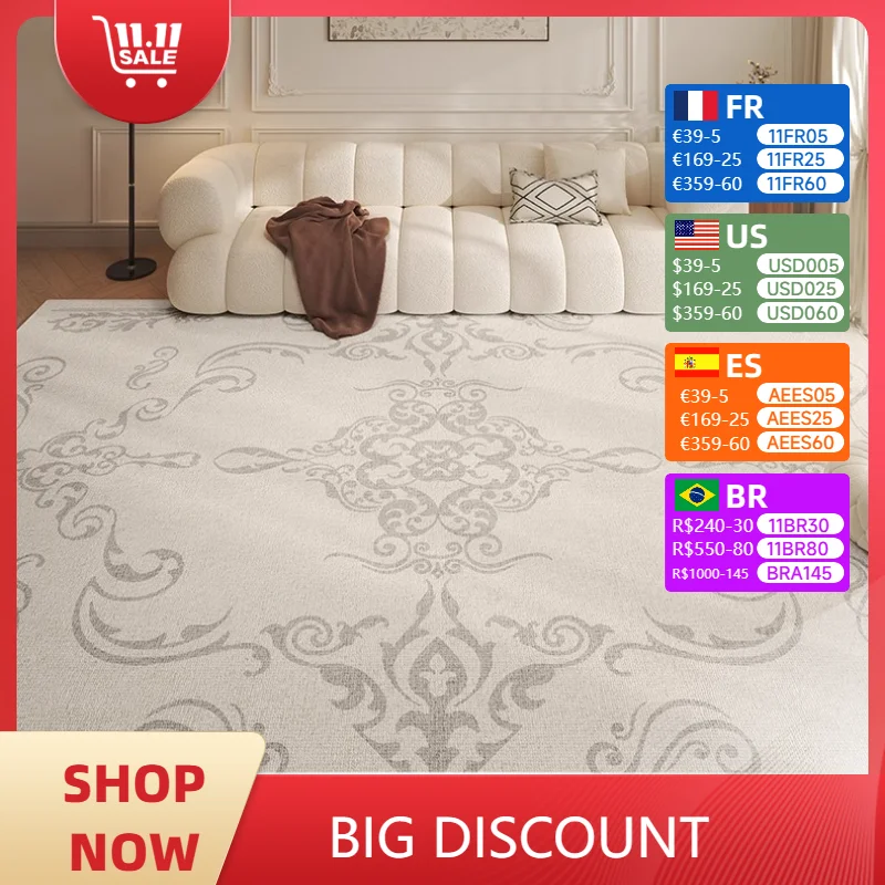 

Carpet for Living Room Advanced Light Luxury Large Area Printed Rugs Soft Fluffy Bedroom Bedside Floor Mat Alfombra Tapis 러그