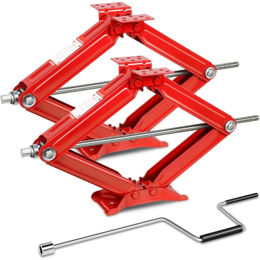 2 uds tijera Jack 2,5 toneladas 5000LBS RV viaje remolque estabilizador tijera coche Jacks para mantenimiento de vehículos y soporte de emergencia