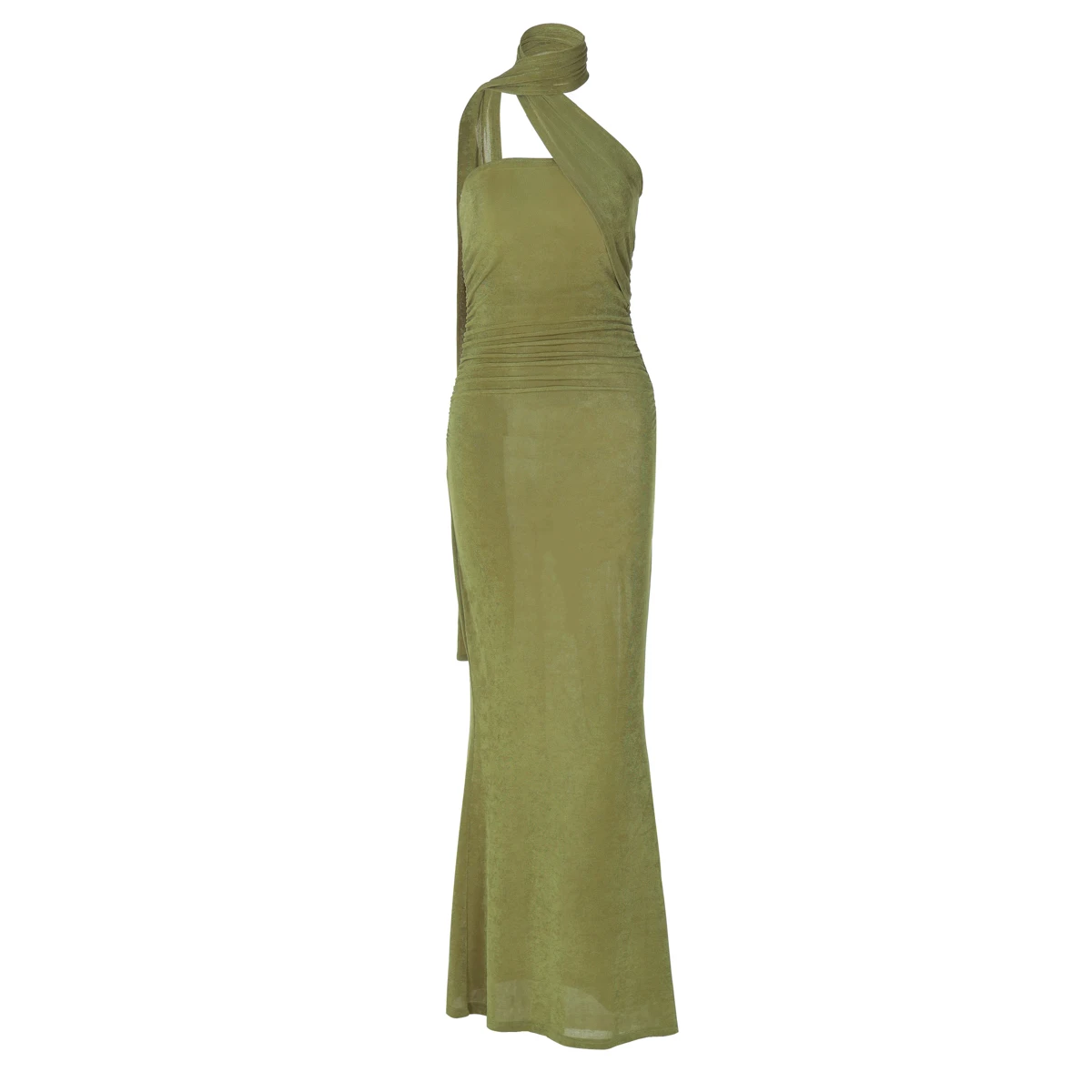 Hugcitar Halter Solide Ärmelloses Rückenfreies Geraffte Sexy Bodycon Maxi Prom Kleid Sommer Frauen Elegante Outfit Abend Party Geburtstag – Detail 11