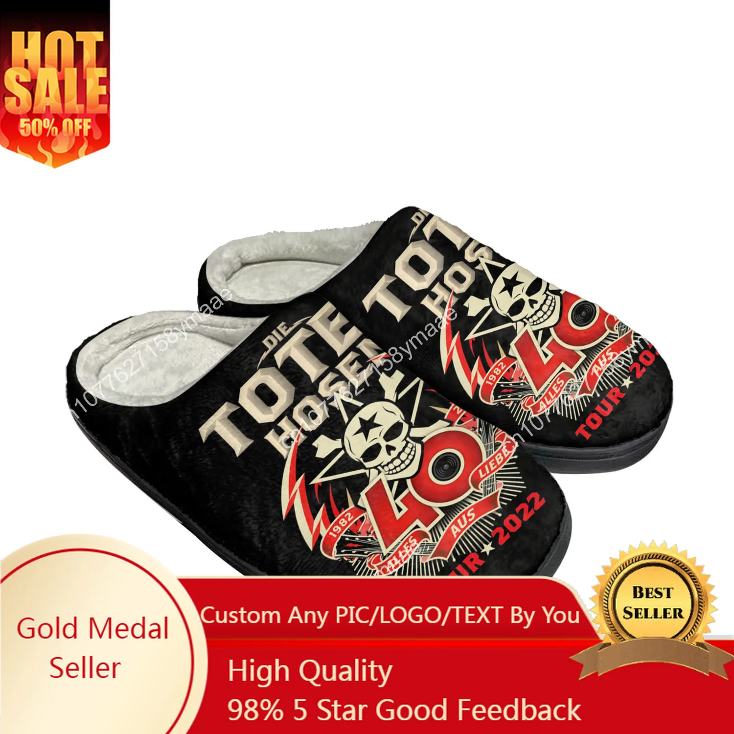 Die Toten Hosen Home Cotton Slippers Mens Womens Plush Bedroom Casual DIY Keep Warm Shoes Thermal Indoor Slipper Customized Shoe