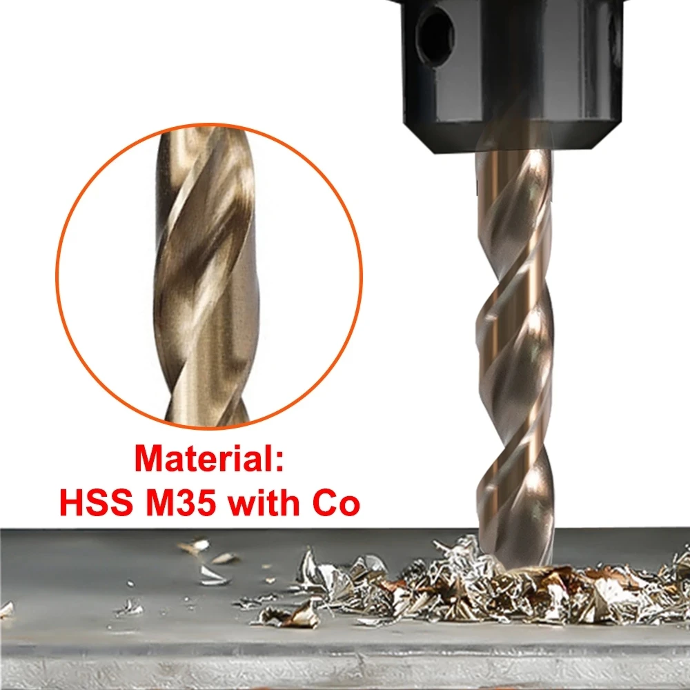 Mata bor, mata bor 1 mm-13 mm kobalt HSS, batang lurus, peralatan listrik, pemotong lubang, untuk mata bor logam Stainless Steel