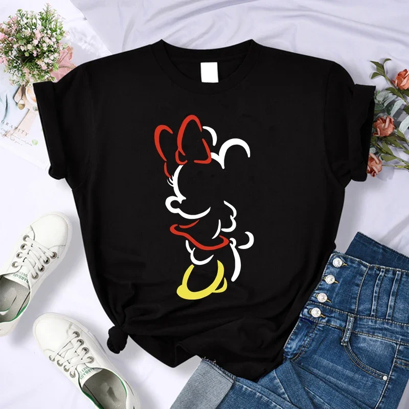 Hip Hop Disney T Shirt Minnie Children T-shirt Kawaii Tshirt Mickey Mouse Anime Cartoons Casual Vintage Clothes Women Top Tee