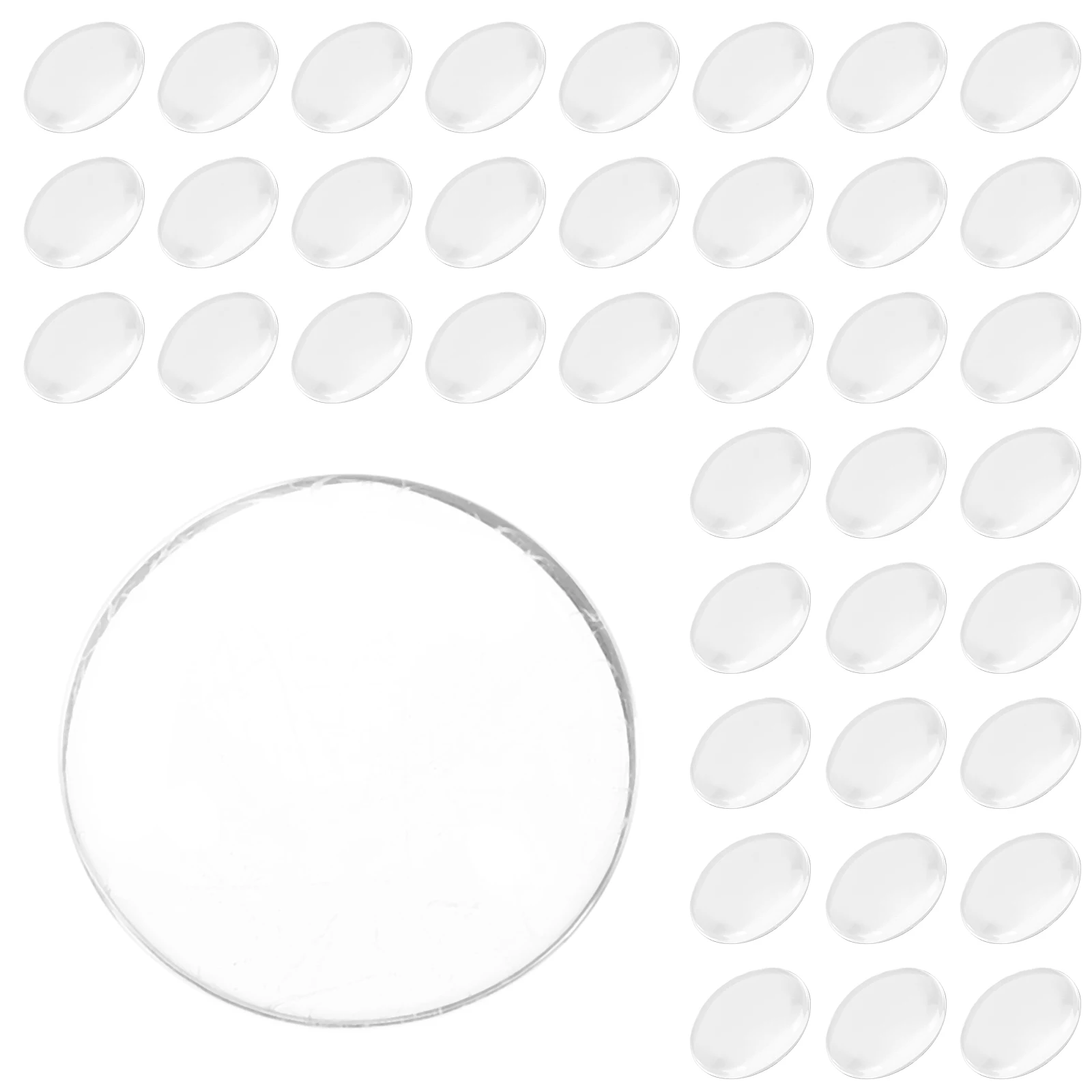 

100 Pcs Flat Round Glass Pendants 18mm White Cabochons Diy Acrylic Accessories Jewelry Making Clear Tiles charms