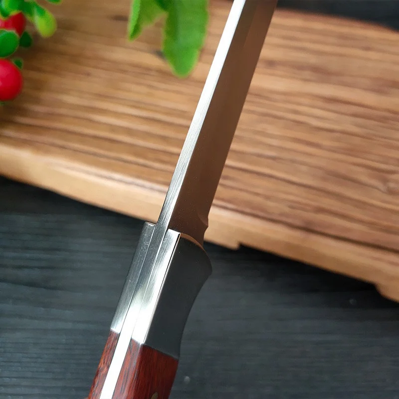 Boning Meat Cleaver Knife Stainless Steel Kitchen Mongolian Hand Meat Fruit Knife Roasted Whole Lamb Steak Knife with Cover